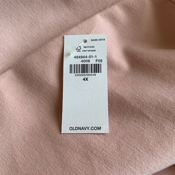 Old Navy Pants Womens 4XL Pink Wide-Leg High Rise Pockets Cotton Rayon NWT - Picture 7 of 11
